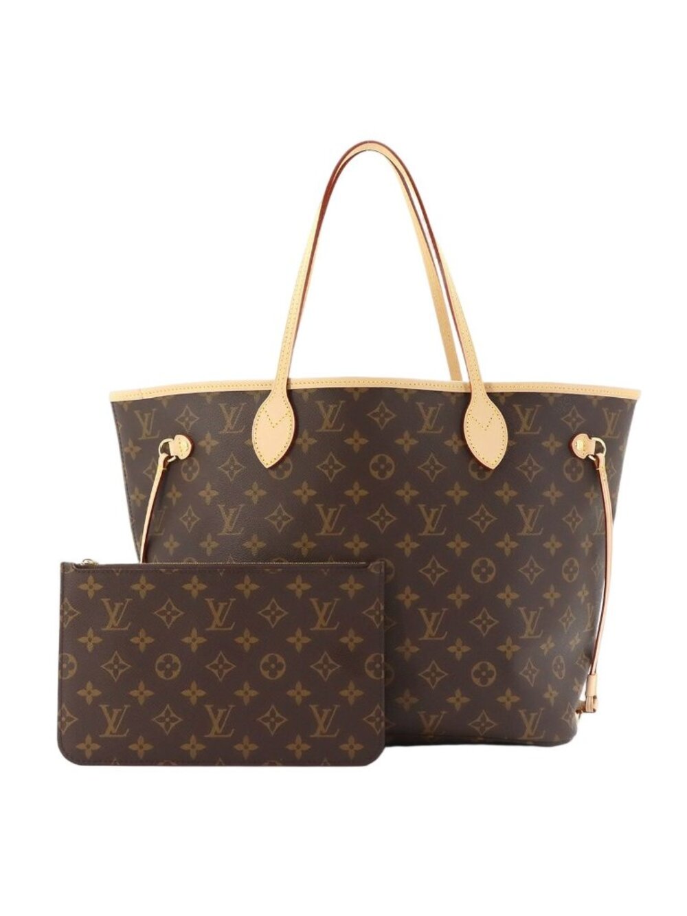 Louis Vuitton Monogram Neverfull MM Tote Brown Rose Beige